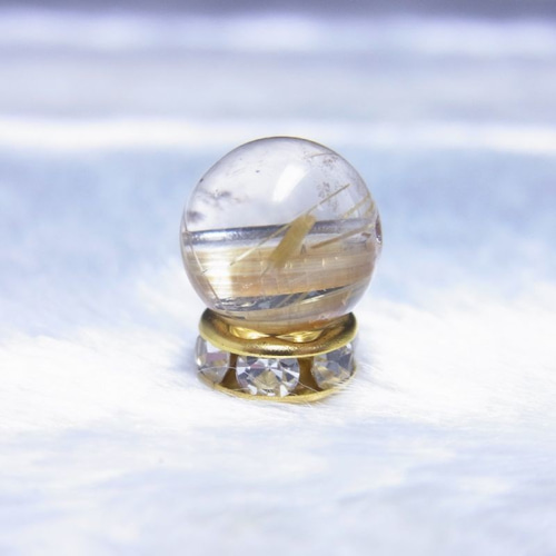 現品一粒売り 最高級金針水晶 タイチンルチル10ミリ粒 透明感抜群の