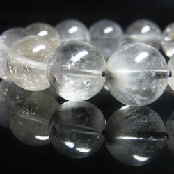 必見 現品一点物 プラチナルチル ブレスレット 白金水晶 数珠 １３ミリ ５０ｇ Ｐｒ７５ シラー 虹入水晶 クォーツ 3枚目の画像