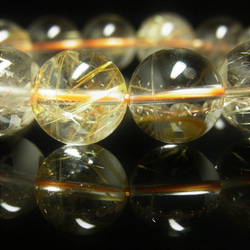 虹たっぷり 現品一点物 ゴールド ルチル ブレスレット レインボークォーツ 金針水晶 天然石 数珠 １５ミリ １３ミリ 5枚目の画像