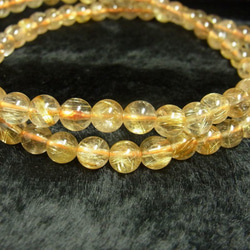 ゴールドルチル ネックレス 数珠タイプ 最強金運 パワーストーン ７ミリ ５６ｃｍ Rｎ２ 金針水晶 クォーツ 3枚目の画像