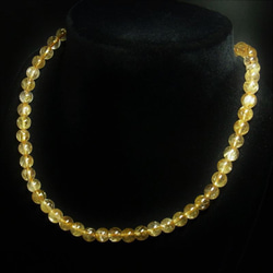 ゴールドルチル ネックレス 数珠タイプ 最強金運 パワーストーン ７ミリ ５６ｃｍ Rｎ２ 金針水晶 クォーツ 4枚目の画像