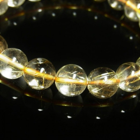 現品一点物 ゴールドルチル ブレスレット 金針水晶 数珠 １０ミリ ３４ｇ ＳＧＲ２３ 最強金運 パワーストーン ルチル 6枚目の画像