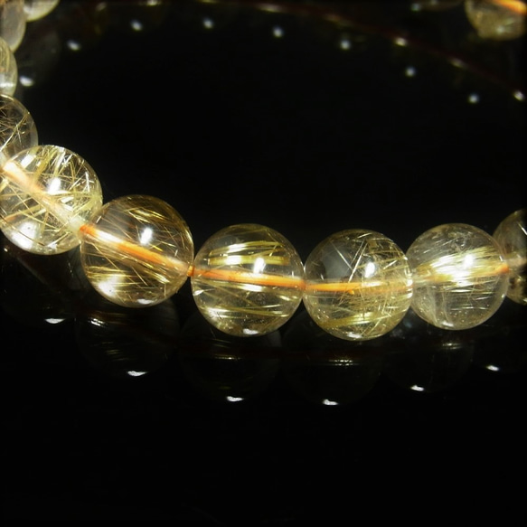 透明度抜群 現品一点物 ゴールドルチル ブレスレット 金針水晶 数珠 １０ミリ ３２ｇ ＳＧＲ２４ 最強金運 パワー 6枚目の画像