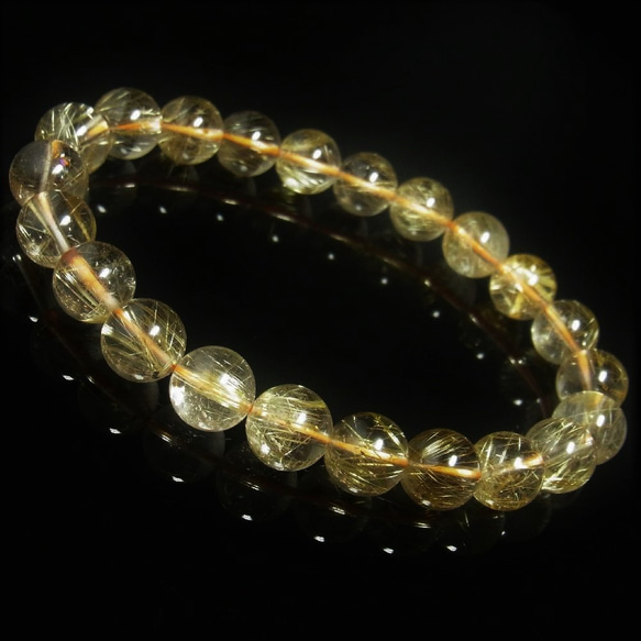 透明度抜群 現品一点物 ゴールドルチル ブレスレット 金針水晶 数珠 １０ミリ ３２ｇ ＳＧＲ２４ 最強金運 パワー 9枚目の画像
