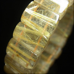 現品一点物 ゴールド タイチンルチル クォーツ バングル 金針水晶 数珠 ＴＢ２０ ４９ｇ 財を引き寄せる１４－１５ｍｍ 8枚目の画像