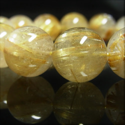 お試し価格 一点物 ゴールド タイチンルチル ブレスレット １６ミリ ７９ｇ Ｒ７６ 虹入金針水晶 ヘマタイト 天然石 3枚目の画像