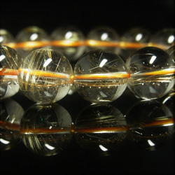 イチオシ 現品一点物 ゴールド ルチルクォーツ ブレスレット 金針水晶 １２ミリ ４１ｇ ＳＧＲ２７ 最強金運 合格祈願 7枚目の画像