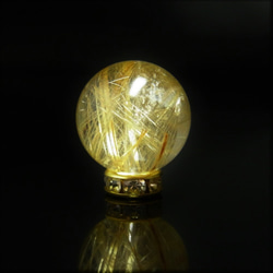 現品一点物 1粒売り ゴールドルチル クォーツ 虹入り金針水晶 １４ミリ ＳＰＲ６ ハンドメイド 天然石 パワーストーン 7枚目の画像