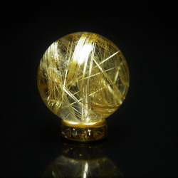 イチオシ 現品一点物 1粒売り ゴールドルチル クォーツ 虹入り金針水晶 １４ミリ ＳＰＲ１２ ハンドメイド 天然石 4枚目の画像