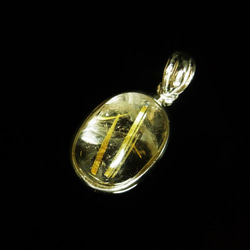 【2本の光】現品一点物 ゴールドタイチンルチル クォーツ ペンダント ＫＧＴ２０ 極太金針水晶 シルバー925 京海堂 8枚目の画像