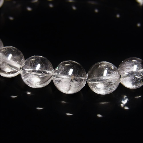 【動画あり】白銀の輝き 現品一点物 プラチナルチルブレスレット 白金水晶 数珠 １０ミリ ２６ｇ ＧＰｒ７ 経営者に人気 9枚目の画像