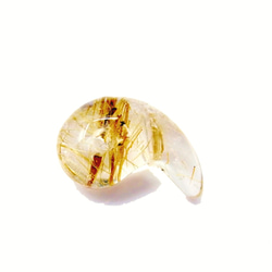 【ルチルの輝きがすごい】 現品一点物 ゴールドタイチンルチル 勾玉 Ｍｒ６３ 金針水晶 お守り 不思議な力 天然石パワー 9枚目の画像