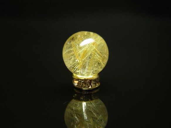 【写真現物１点限り】　特選ゴールドルチルクォーツ（金針水晶）　１０ミリ　ＫＹＧ４　ハンドメイド　クォーツ　金針水晶 4枚目の画像