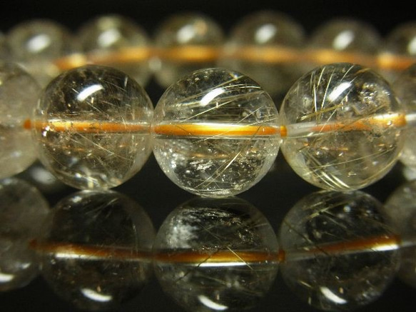 【写真現物】　ゴールドルチルブレスレット　金針水晶数珠　１２－１３ミリ　４９ｇ　Ｒ１１２　開運招来　レディースメンズ　 10枚目の画像