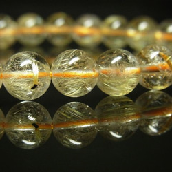 【写真現物１点物】　透明感重視　ゴールドルチルクォーツブレスレット　金針水晶数珠　８ｍｍ　Ｒｘ３６　開運招来　レディース 2枚目の画像