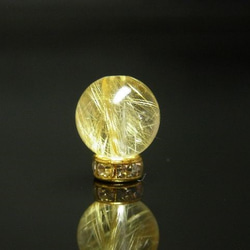 【写真現品一点物】　オススメ　ゴールドルチルクォーツ（金針水晶）　１０ミリ　ＫＹＧ７ 2枚目の画像