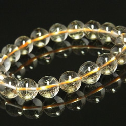 透き通るような透明感◎！ゴールドルチルクォーツブレスレット　金針水晶数珠　１０ｍｍ玉　２７ｇ　お試し現品価格　ＲＺ２８ 3枚目の画像