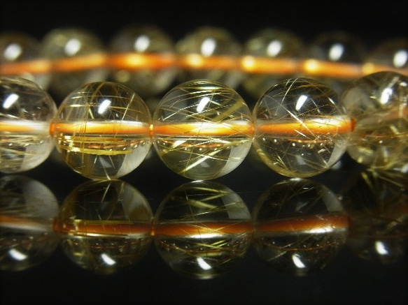現品一点物 スモーキーゴールドルチル ブレスレット 金針水晶数珠 １０ミリ ２９ｇ ＳＧＲ４ 最強金運パワーストーン 1枚目の画像