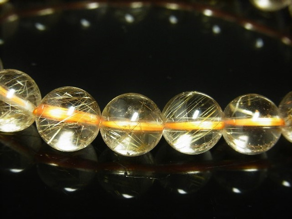 現品一点物 スモーキーゴールドルチル ブレスレット 金針水晶数珠 １０ミリ ２９ｇ ＳＧＲ４ 最強金運パワーストーン 3枚目の画像
