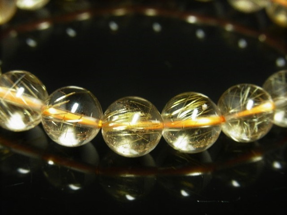 現品一点物 スモーキーゴールドルチル ブレスレット 金針水晶数珠 １０ミリ ２９ｇ ＳＧＲ４ 最強金運パワーストーン 6枚目の画像