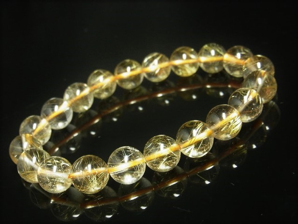 現品一点物 スモーキーゴールドルチル ブレスレット 金針水晶数珠 １０ミリ ２９ｇ ＳＧＲ４ 最強金運パワーストーン 8枚目の画像