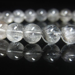 現品一点物 プラチナルチル ブレスレット 白金水晶 数珠 ７－８ミリ １８ｇ Ｐｒ４３ シラー 虹入水晶 クォーツ 2枚目の画像