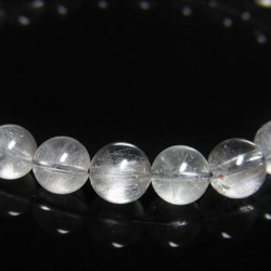 現品一点物 プラチナルチル ブレスレット 白金水晶 数珠 ７－８ミリ １８ｇ Ｐｒ４３ シラー 虹入水晶 クォーツ 5枚目の画像