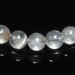 現品一点物 プラチナルチル ブレスレット 白金水晶 数珠 ７－８ミリ １８ｇ Ｐｒ４３ シラー 虹入水晶 クォーツ 7枚目の画像