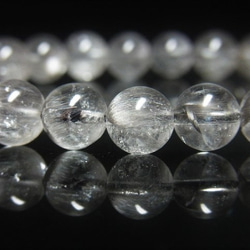 現品一点物 プラチナルチル ブレスレット 白金水晶 数珠 ７－８ミリ １８ｇ Ｐｒ４３ シラー 虹入水晶 クォーツ 9枚目の画像