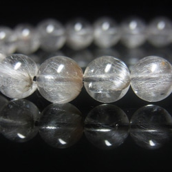 現品一点物 プラチナルチル ブレスレット 白金水晶 数珠 ７－８ミリ １８ｇ Ｐｒ４３ シラー 虹入水晶 クォーツ 10枚目の画像