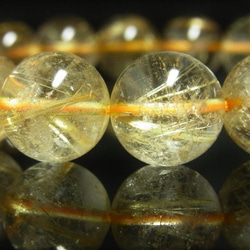 お試し価格 一点物 ゴールド タイチンルチル ブレスレット 金針水晶 天然石 数珠 １４ミリ Ｒ５４ シラー 虹 3枚目の画像
