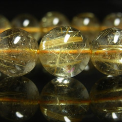 お試し価格 一点物 ゴールド タイチンルチル ブレスレット 金針水晶 天然石 数珠 １４ミリ Ｒ５４ シラー 虹 6枚目の画像