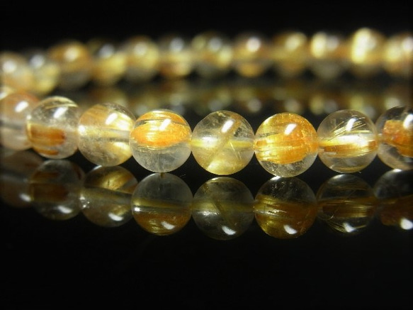 イチオシ 現品一点物 タイチンルチル ブレスレット 金針水晶数珠 ６ミリ １２ｇ ＰＴＲ３１ 特選 最強金運 数珠 7枚目の画像