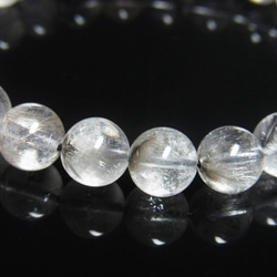 イチオシ 現品一点物 プラチナルチル ブレスレット 白金水晶 数珠 ９－１０ミリ ２４ｇ Ｐｒ４７ シラー レインボー 7枚目の画像