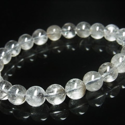 イチオシ 現品一点物 プラチナルチル ブレスレット 白金水晶 数珠 ９－１０ミリ ２４ｇ Ｐｒ４７ シラー レインボー 9枚目の画像