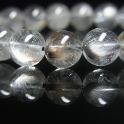 イチオシ 現品一点物 プラチナルチル ブレスレット 白金水晶 数珠 ９－１０ミリ ２４ｇ Ｐｒ４７ シラー レインボー 10枚目の画像