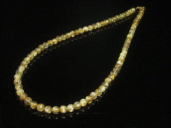 お勧め 太陽放射ルチル ネックレス 最強金運数珠 ６ミリ ５０ｃｍ ＴＨＲｎ１ 金針水晶 クォーツ レディース メンズ 1枚目の画像