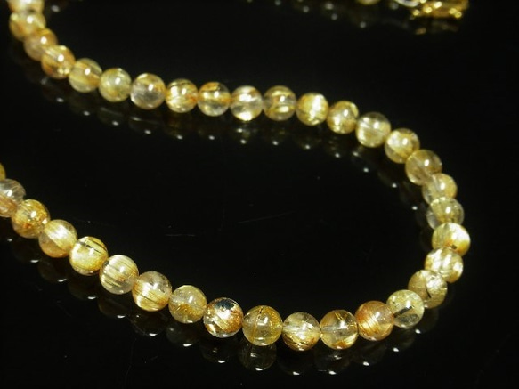 お勧め 太陽放射ルチル ネックレス 最強金運数珠 ６ミリ ５０ｃｍ ＴＨＲｎ１ 金針水晶 クォーツ レディース メンズ 3枚目の画像