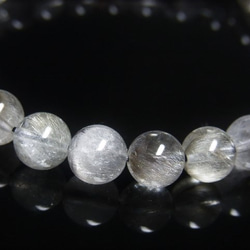 現品一点物 プラチナルチル ブレスレット 白金水晶 数珠 ８ミリ ２０ｇ Ｐｒ５１ シラー 虹入水晶 クォーツ ルチル 4枚目の画像