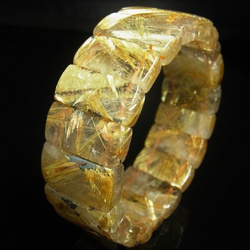 イチオシ 現品一点物 太陽放射タイチンルチル バングル ２４－２５ｍｍ ＴＨＢ６ 極太金針水晶 数珠 パワーストーン 1枚目の画像