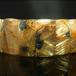 イチオシ 現品一点物 太陽放射タイチンルチル バングル ２４－２５ｍｍ ＴＨＢ６ 極太金針水晶 数珠 パワーストーン 2枚目の画像