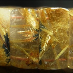 イチオシ 現品一点物 太陽放射タイチンルチル バングル ２４－２５ｍｍ ＴＨＢ６ 極太金針水晶 数珠 パワーストーン 7枚目の画像