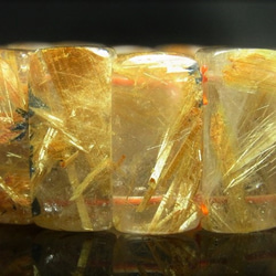 イチオシ 現品一点物 太陽放射タイチンルチル バングル ２４－２５ｍｍ ＴＨＢ６ 極太金針水晶 数珠 パワーストーン 8枚目の画像