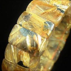 イチオシ 現品一点物 太陽放射タイチンルチル バングル ２４－２５ｍｍ ＴＨＢ６ 極太金針水晶 数珠 パワーストーン 10枚目の画像