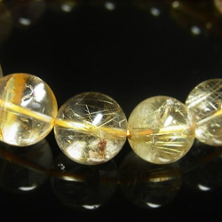 お試し価格 一点物 ゴールド タイチンルチル ブレスレット 金針水晶 天然石 数珠 １３－１４ミリ Ｒ５５ シラー 4枚目の画像