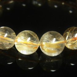 お試し価格 一点物 ゴールド タイチンルチル ブレスレット 金針水晶 天然石 数珠 １３－１４ミリ Ｒ５５ シラー 9枚目の画像