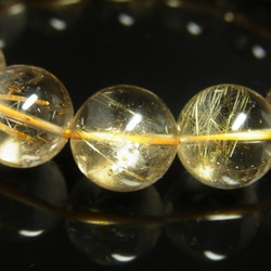 イチオシ 現品一点物 ゴールド ルチル ブレスレット 金針水晶 天然石 数珠 １５ミリ Ｒ５６ スモーキー シラー 虹 2枚目の画像
