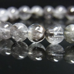 イチオシ 現品一点物 プラチナルチル ブレスレット 白金水晶 数珠 ７ミリ １５ｇ Ｐｒ５５ シラー 虹入水晶 10枚目の画像