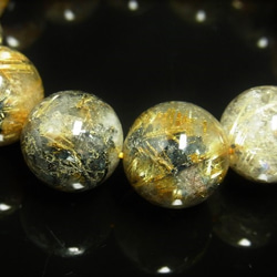 お勧め 現品一点物 太陽放射タイチンルチル ブレスレット 金針水晶 数珠 １６ミリ ９３ｇ ＴＨＲ１９ ヘマタイト 7枚目の画像