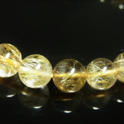 現品一点物 スモーキークォーツイン ゴールドルチル ブレスレット 金針水晶数珠 ９ミリ ２６ｇ ＳＧＲ１３ 最強金運 2枚目の画像